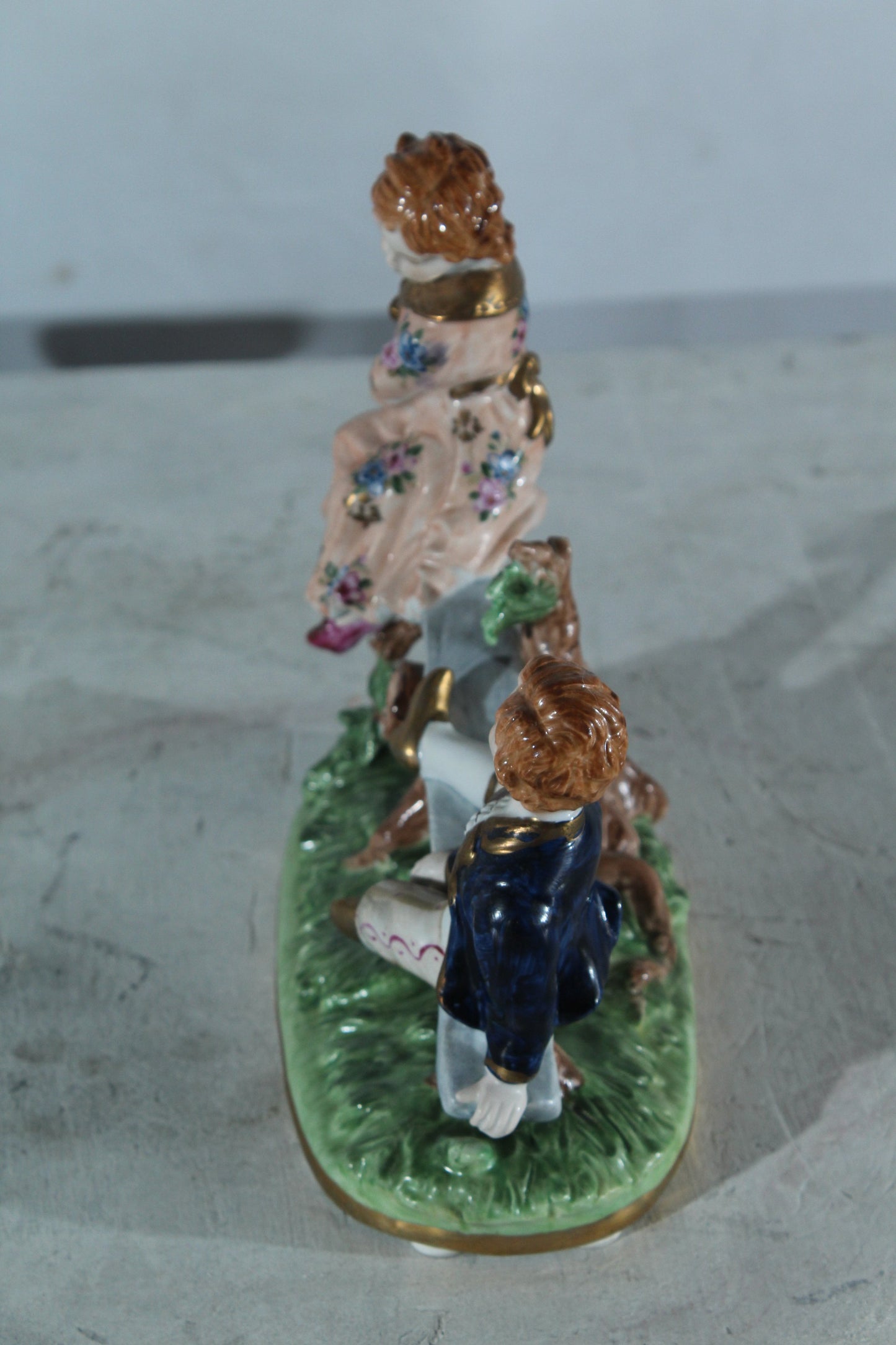NIFAO Porcelain boy and Girl on Seesaw Figurine Vintage Style 10"x4"x9"H