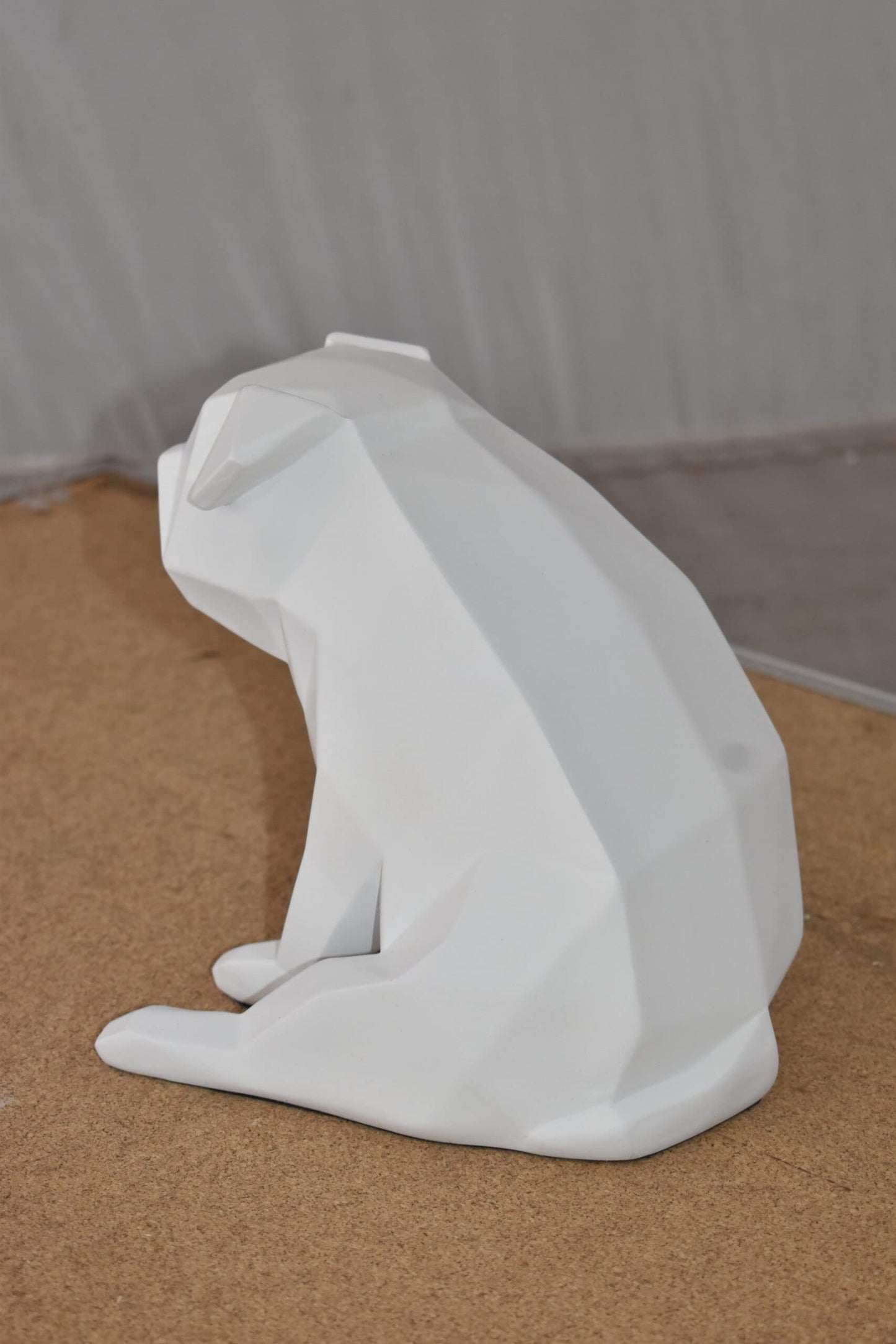 White Textiled Puppy Resin Statue Size: 9" x 6" x 7"H