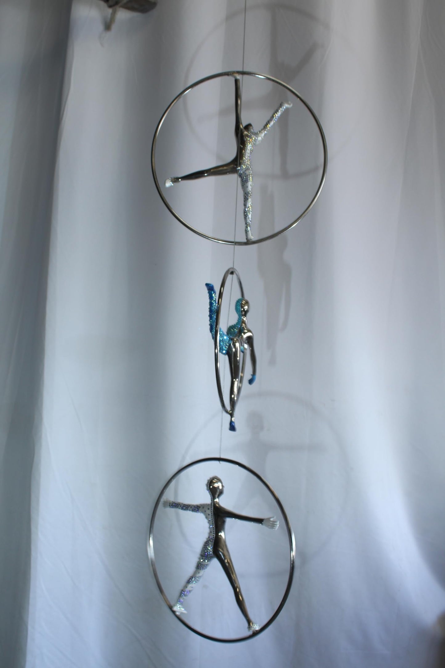Bronze Sculpture Momentum by Liliana Mendez Hanging Mobile 16"x2"x52"H