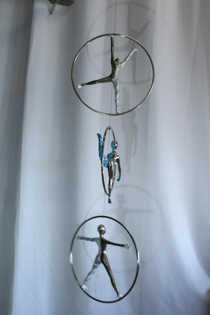 Bronze Sculpture Momentum by Liliana Mendez Hanging Mobile 16"x2"x52"H