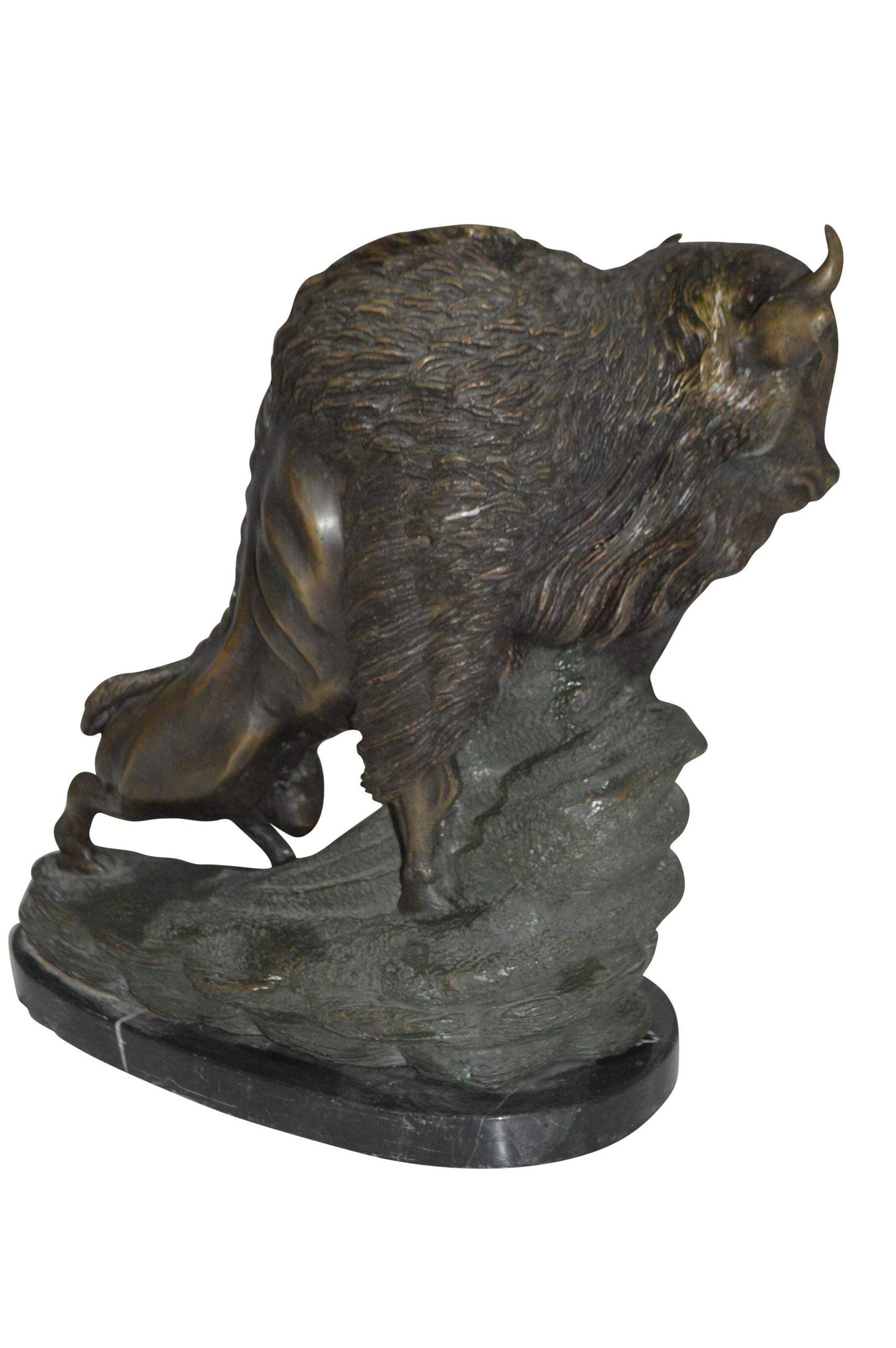 Bison Bronze Statue - Size: 7" L x 14" W x 15" H.