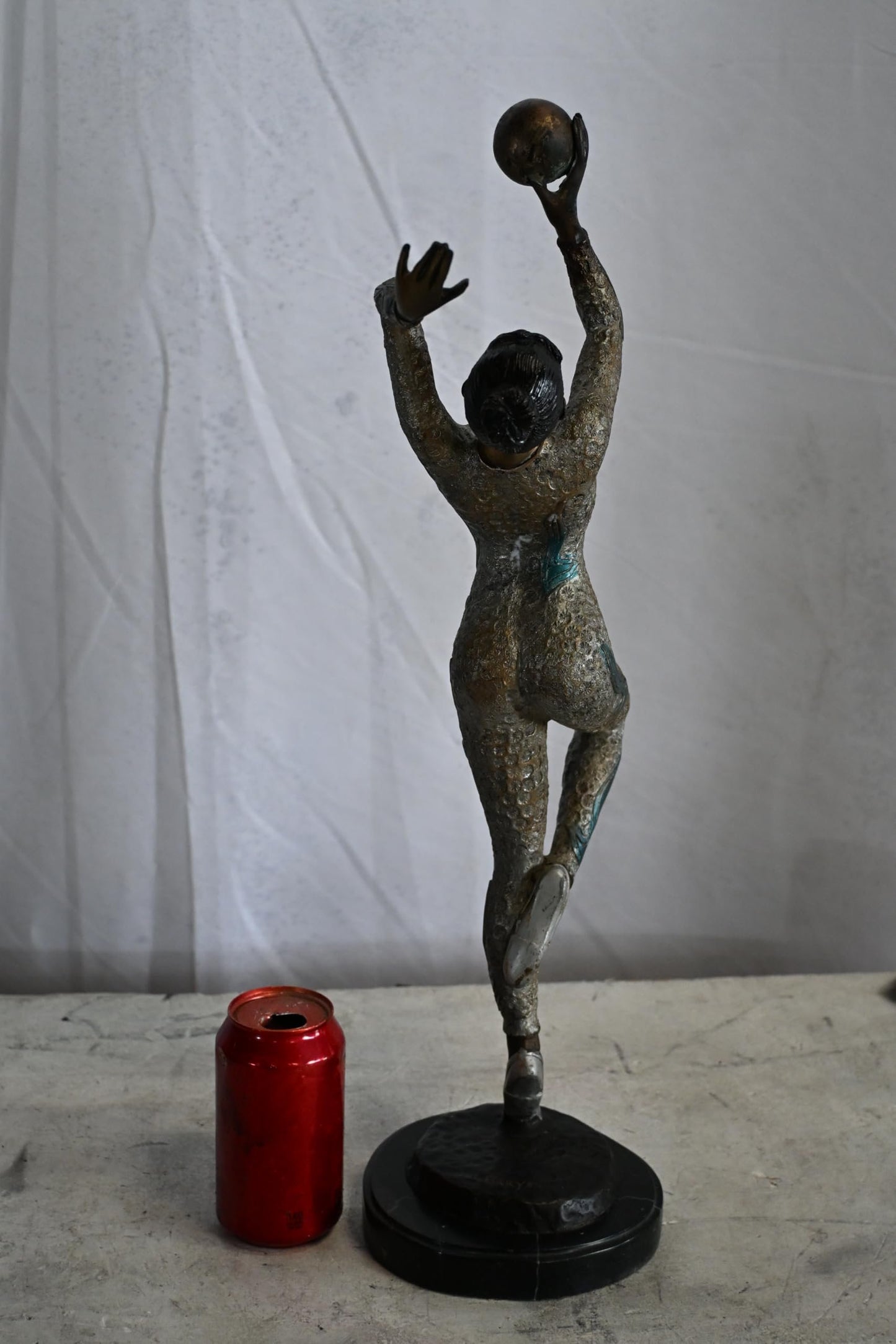 Ballet Dancer Bronze Statue Marble Base Female Sculpture 8"x5"x23"H