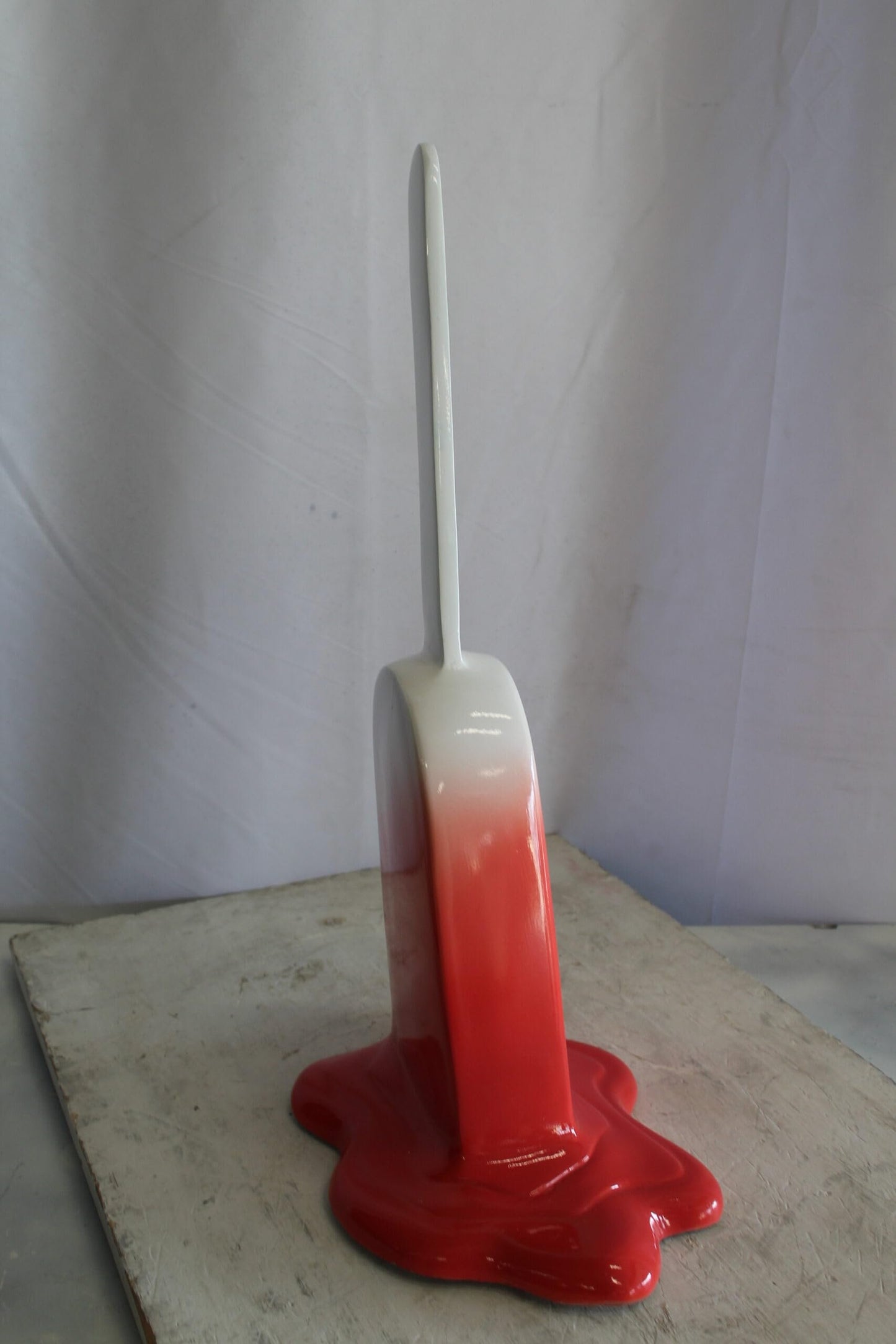 Red and White, Giant Popsicle made of Fiberglass 9" x 12" x 24"H