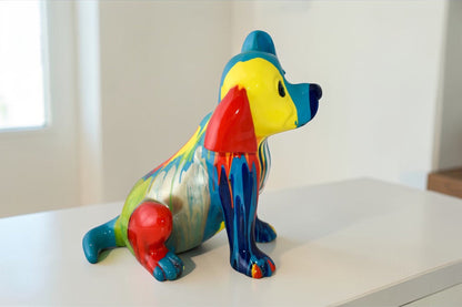 Colorful Jack Russel Terrier Dog Resin Statue Size: 13" x 12" x 8"H