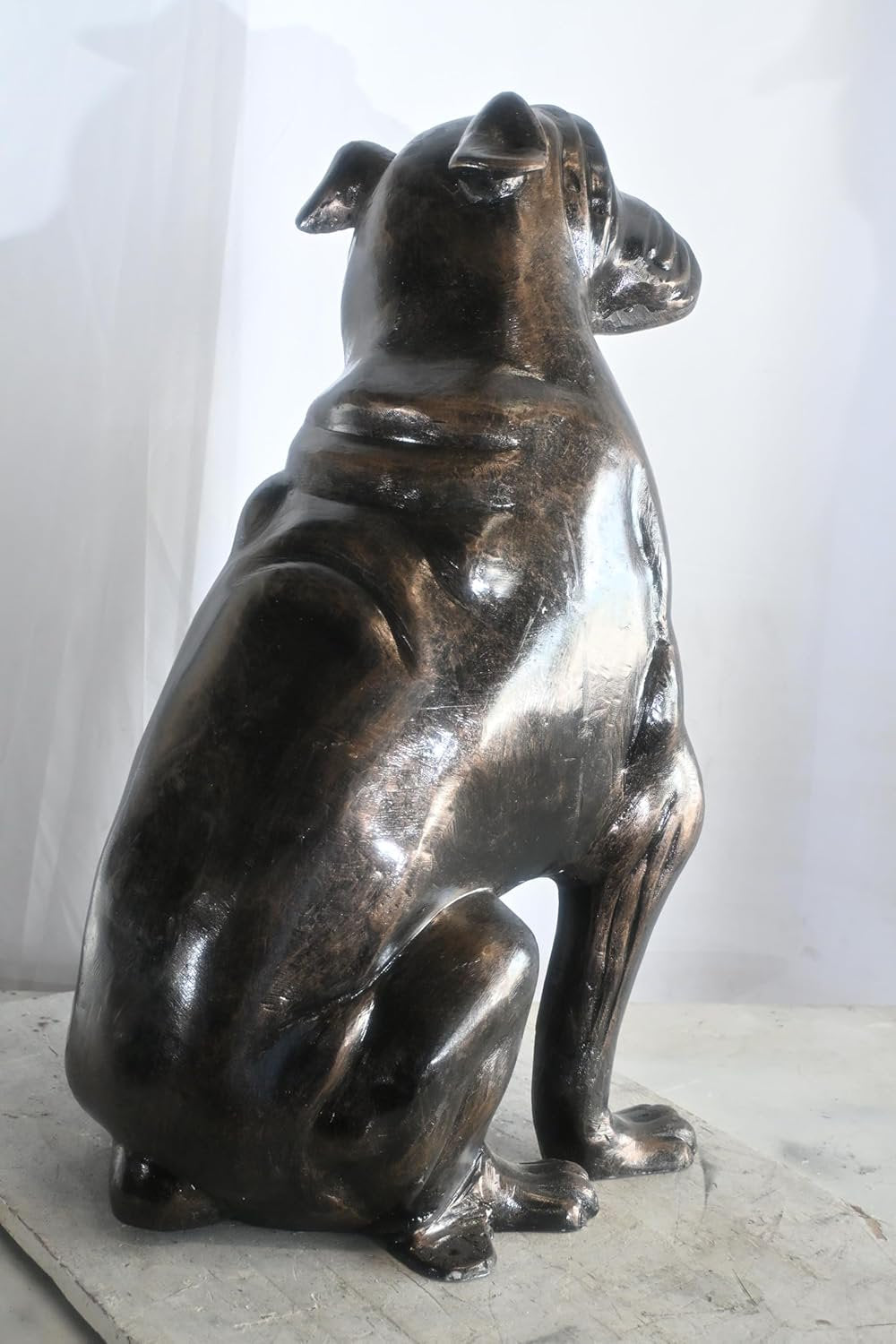 Bold Life Size English Bulldog Aluminum Garden Sculpture 22"x15"x29"H