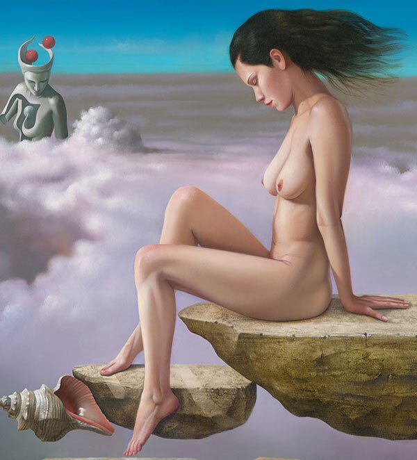 La Dama Del Mar, Nude Art, limited edition giclee by Nelson Calderon, 38x30