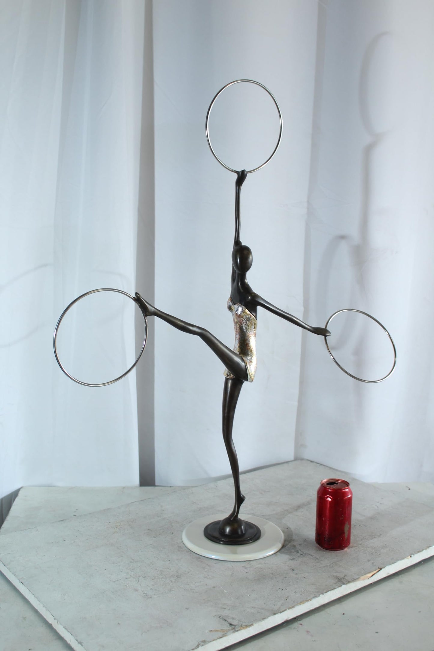 NIFAO Bronze Sculpture Lady Dancer by Liliana Mendez Art Statue 26"x8"x33"H