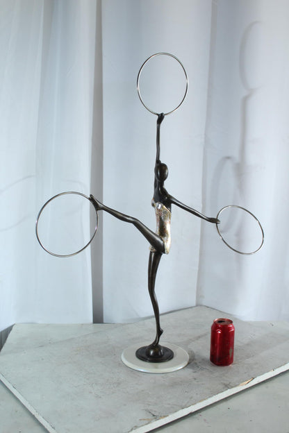 NIFAO Bronze Sculpture Lady Dancer by Liliana Mendez Art Statue 26"x8"x33"H