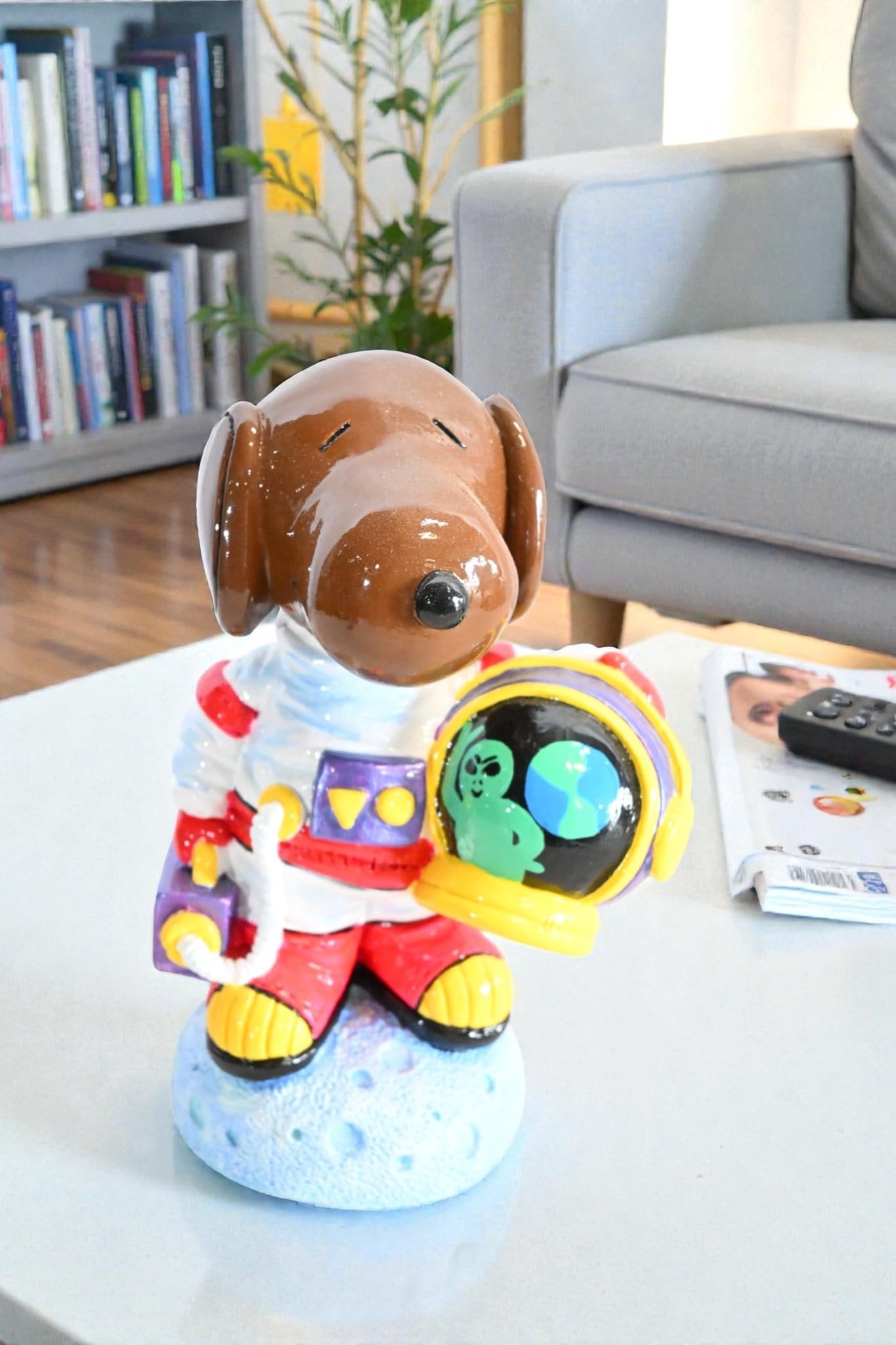 Snoopy Astronaut Ceramic Figurine Statue Andres Mendez 6"x5"x9"H