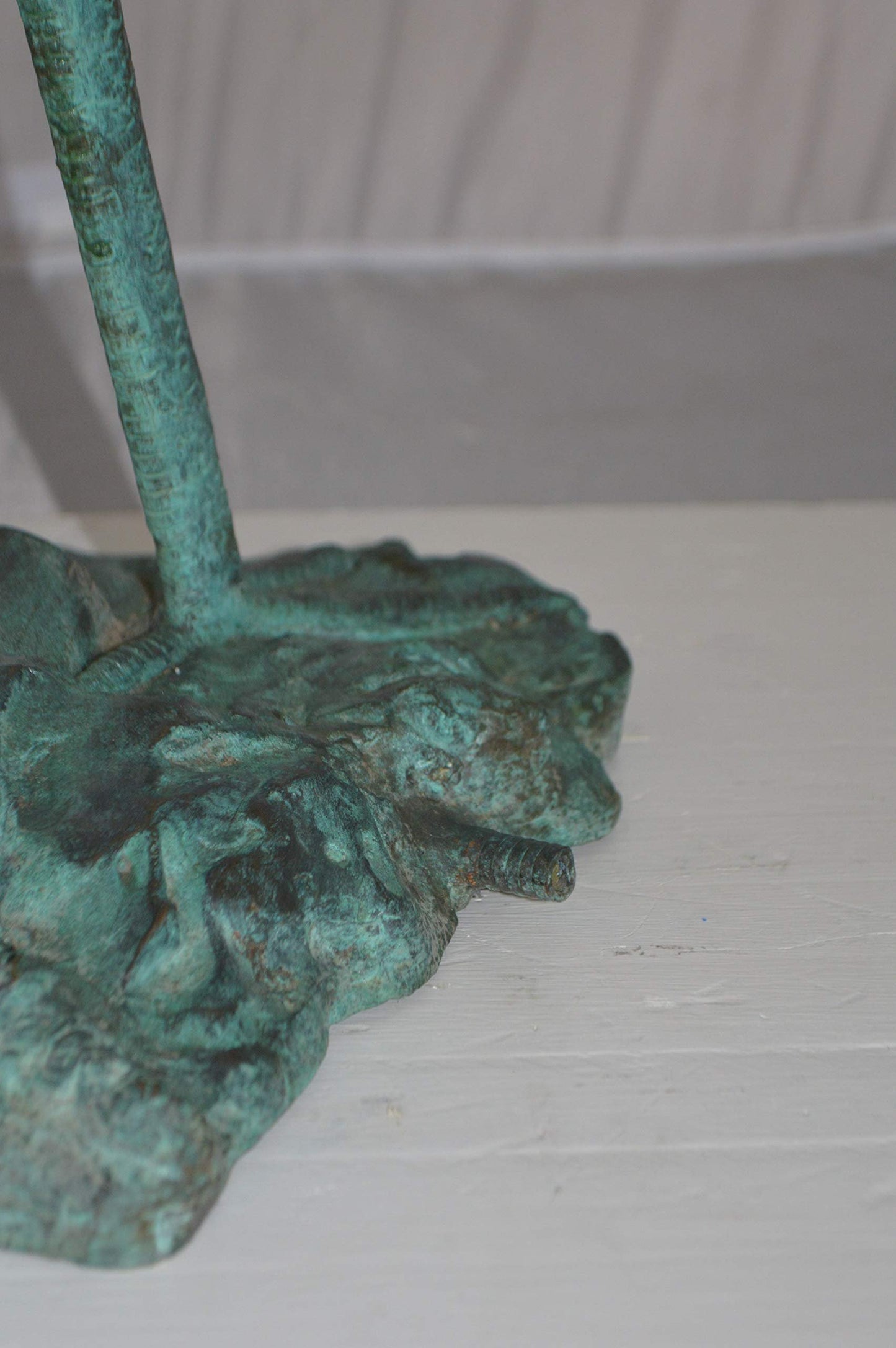 Heron Fountain Bronze Statue -  Size: 14"L x 24"W x 26"H.