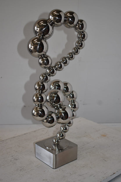 Modern Art Abstract Made of Shiny Metal Chrome Balls Size: 10" x 7" x 24"H