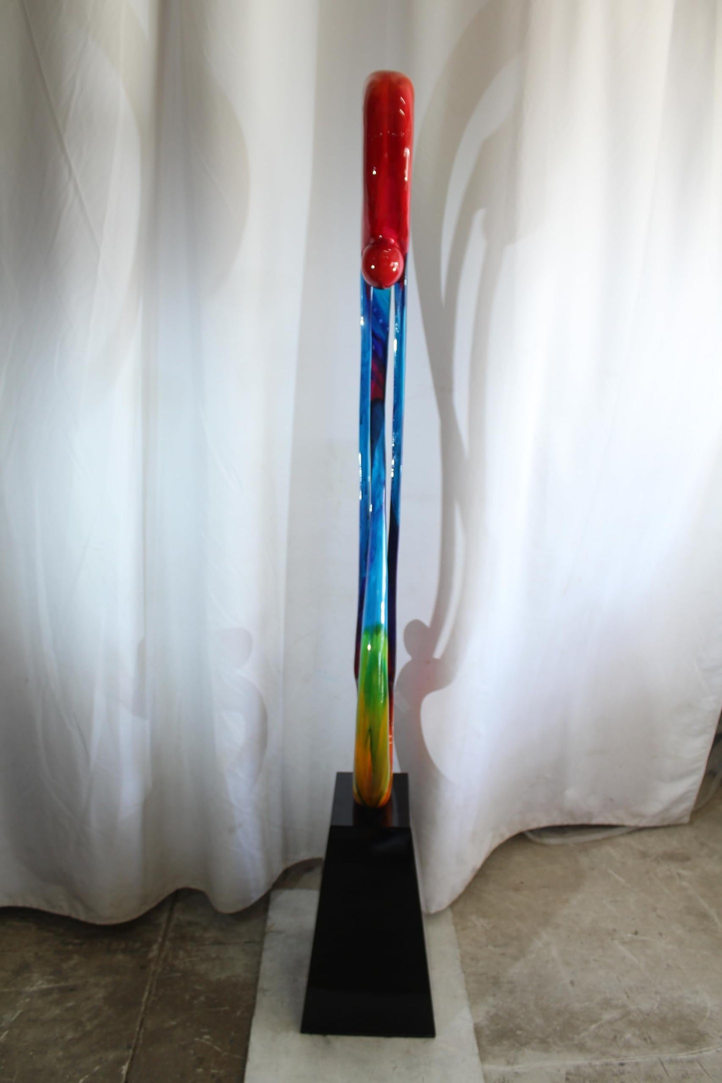 NIFAO Large Rainbow Infinity Love Sculpture by Liliana Mendez Bronze 16"x12"x80"H