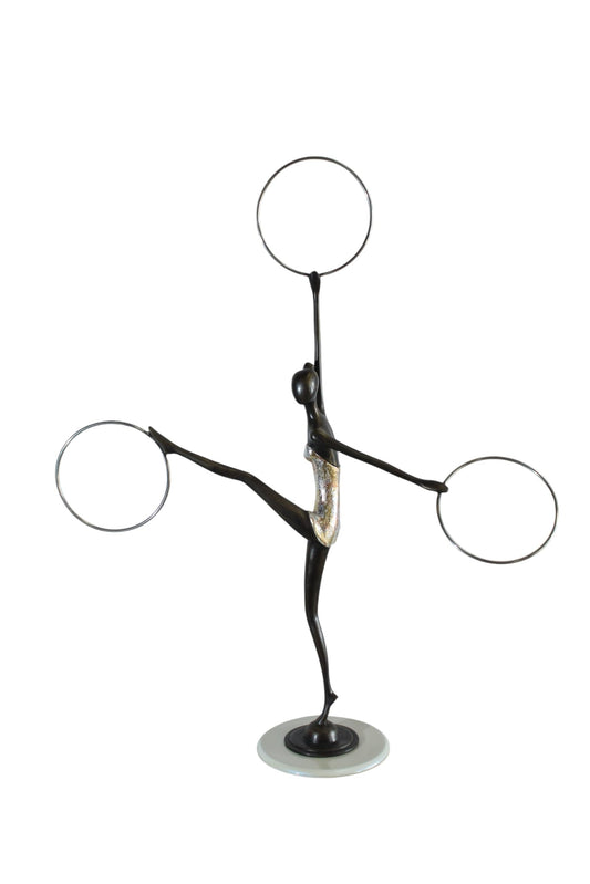 NIFAO Bronze Sculpture Lady Dancer by Liliana Mendez Art Statue 26"x8"x33"H
