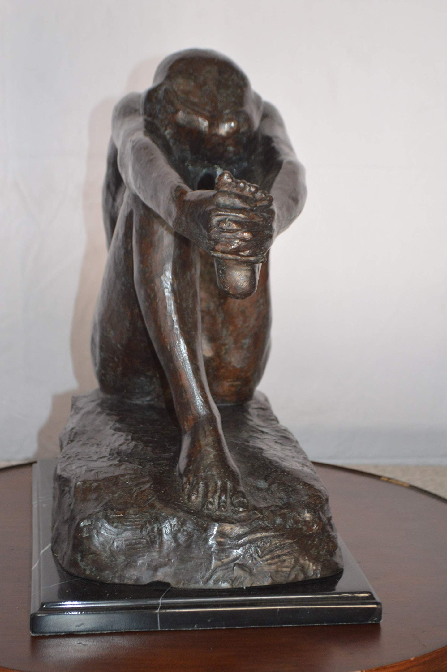 The Despair Rodin Replica Bronze Statue -  Size: 12"L x 11"W x 19"H.