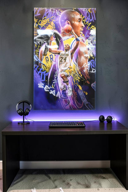 Kobe Bryant Lakers Street Art Style Resin Canvas 39"x64"