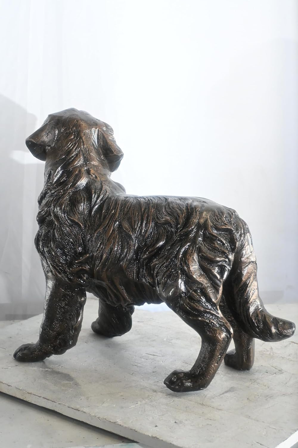 Standing Golden Retriever Handcrafted Aluminum Dog Decor 23"x12"x21"H