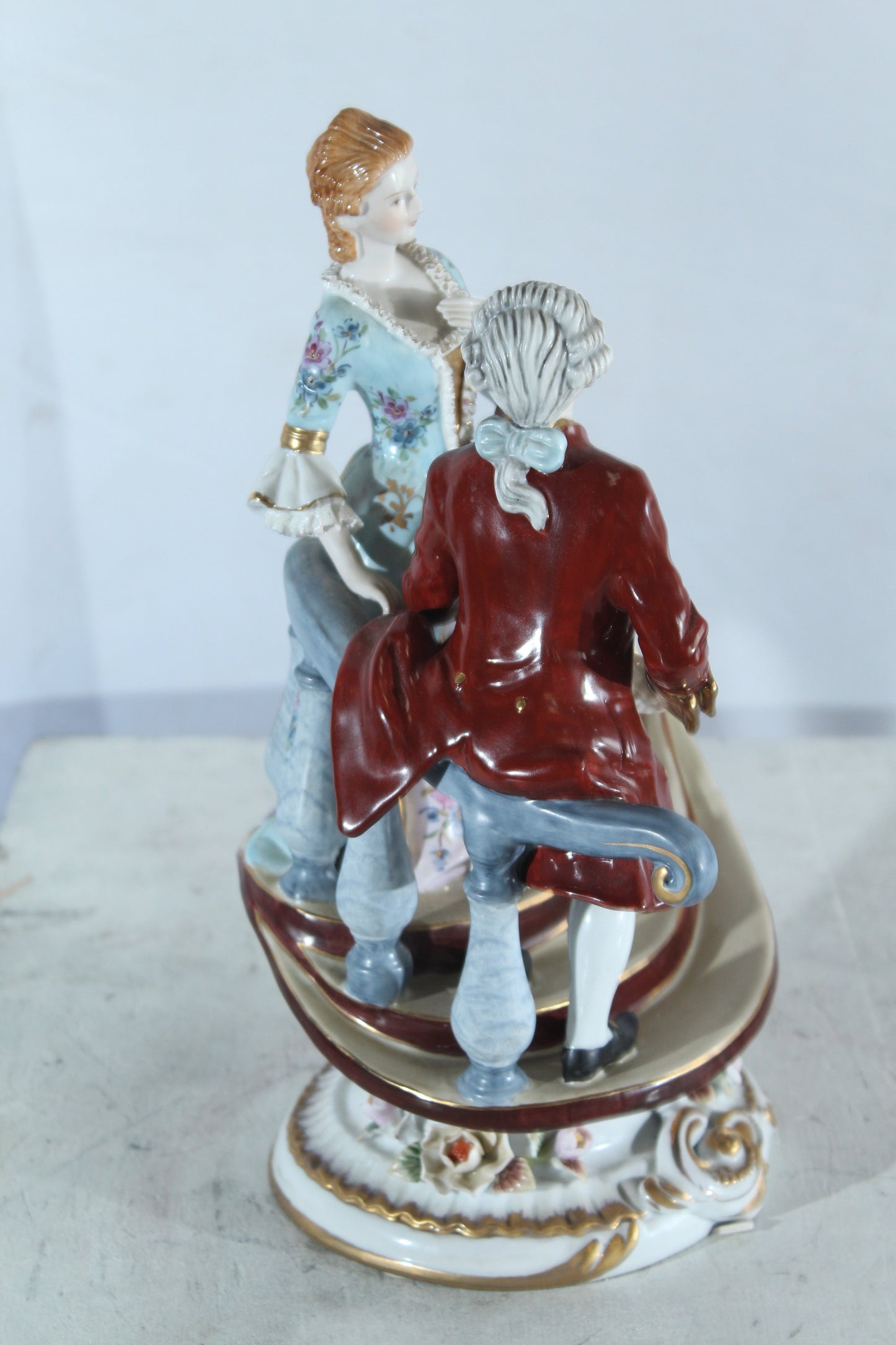 NIFAO Porcelain Courting Couple Figurine 11" x 10" x 16"H