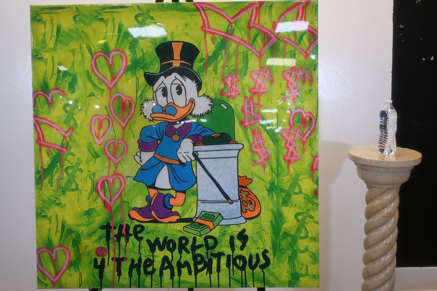 Ambitious Wealthy Duck Tycoon Graffiti Resin Canvas 44"x44"