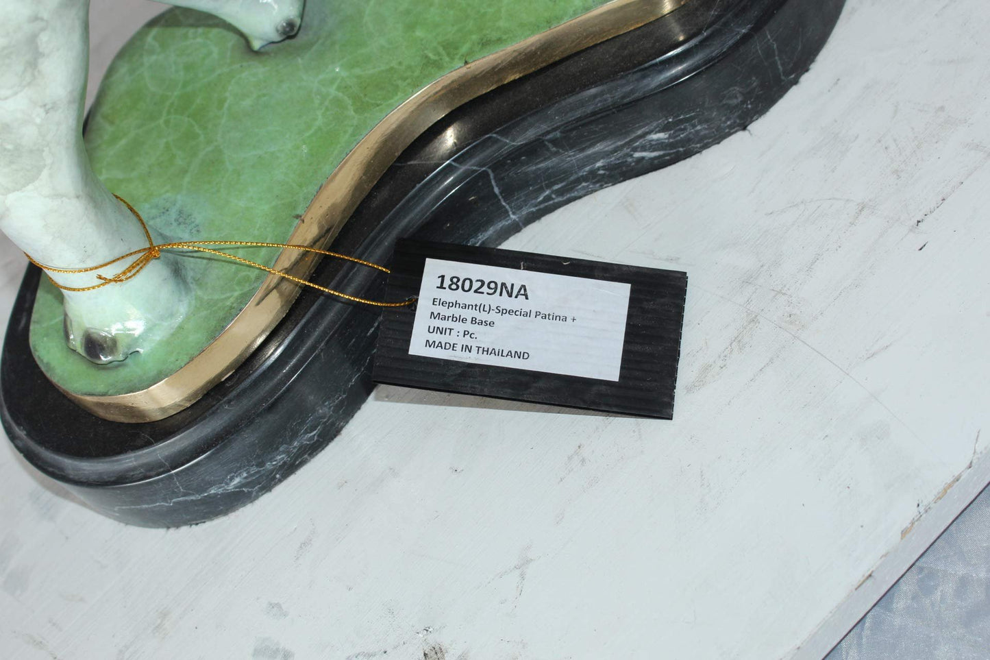 Elephant Medium Bronze Statue -  Size: 26"L x 8"W x 17"H.