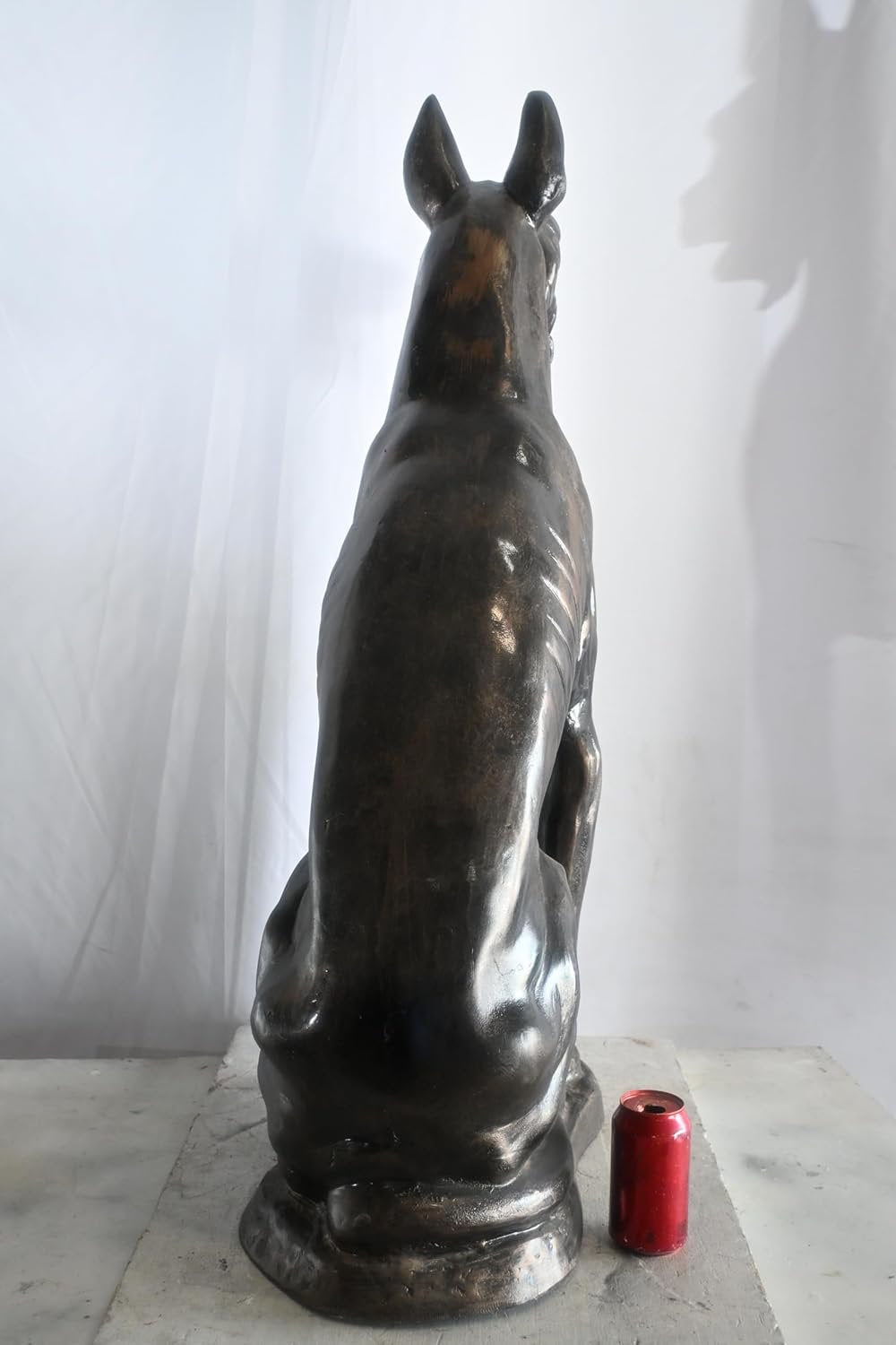 Stately Life Size Sitting Great Dane Dog Aluminum Statue 28"x13"x41"H