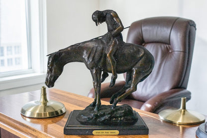 James Fraser Replica End of the Trail Bronze Statue - Size: 15"L x 6"W x 15"H.