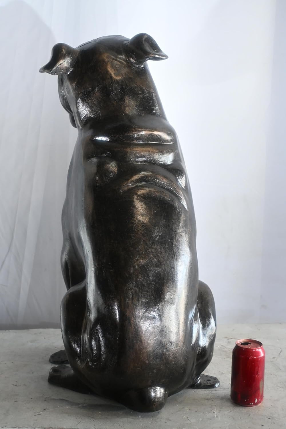 Bold Life Size English Bulldog Aluminum Garden Sculpture 22"x15"x29"H