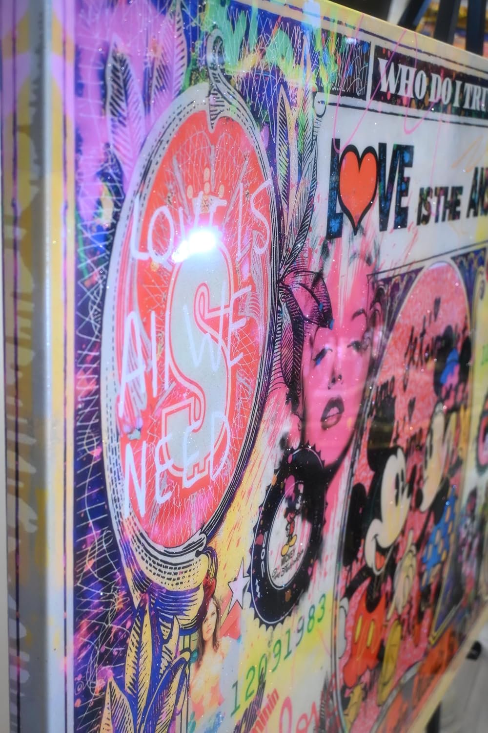 Love Is The Answer Pop Art Currency Canvas 60"x40"