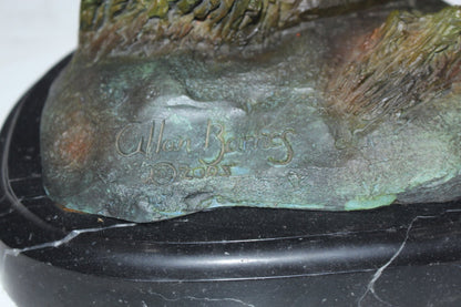 Jumping Impala bronze statue -  Size: 9"L x 7"W x 16"H.