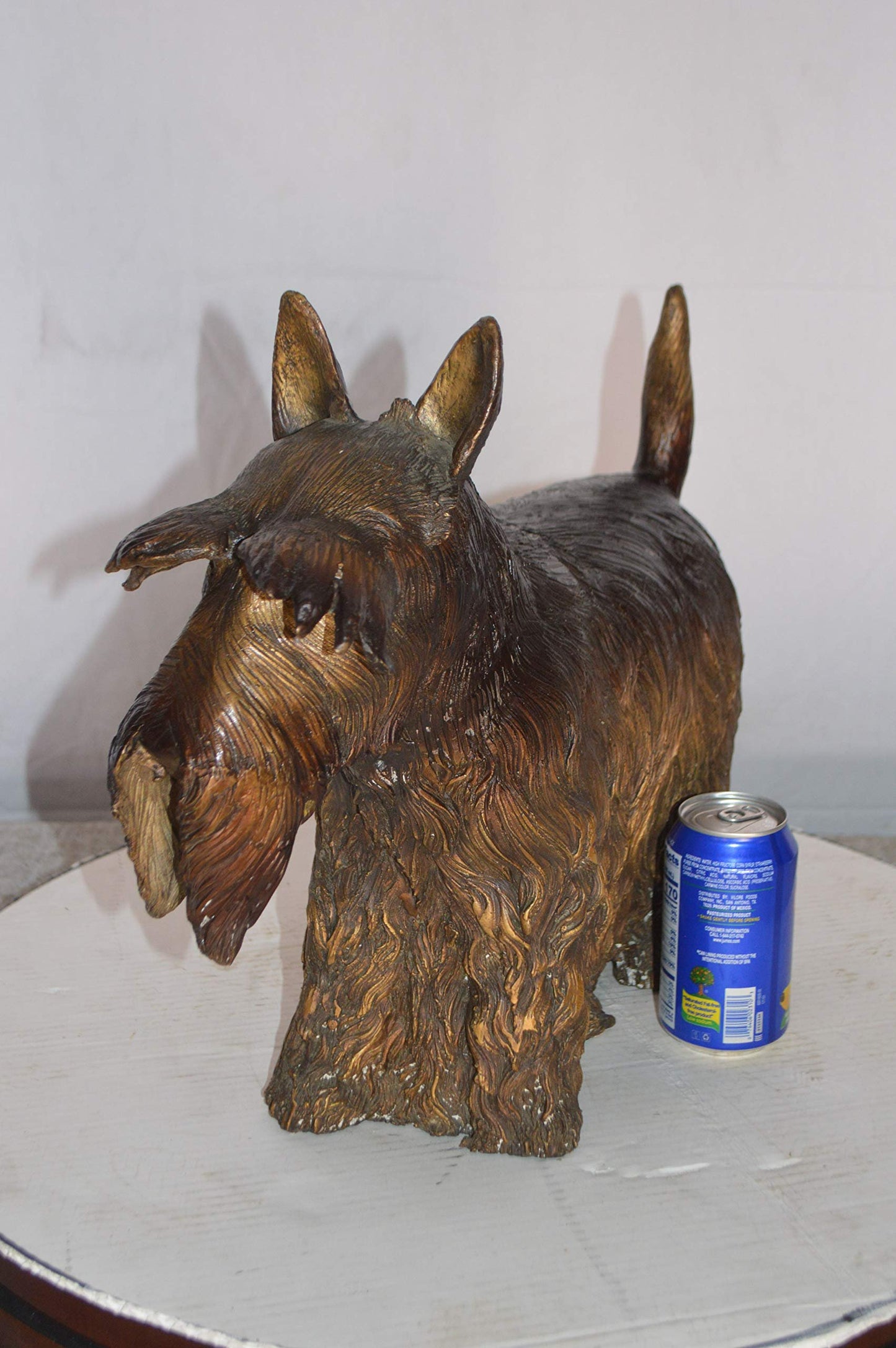 Terrier Dog Bronze Statue -  Size: 19"L x 8"W x 15"H.