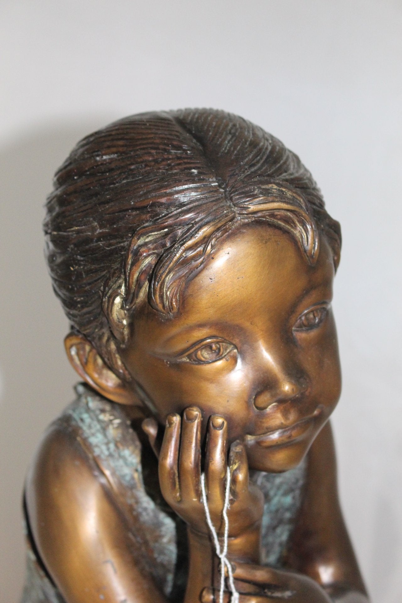 Girl in the sun - Sunny day Bronze Statue Size: 10"L x 11"W x 21"H