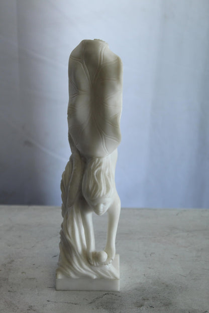 NIFAO Marble Woman Diving for a Pearl Marble Sculpture 4" x 4" x 12"H