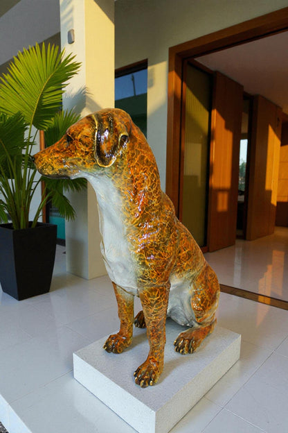 Labrador Dog Bronze Statue -  Size: 29"L x 16"W x 31"H.