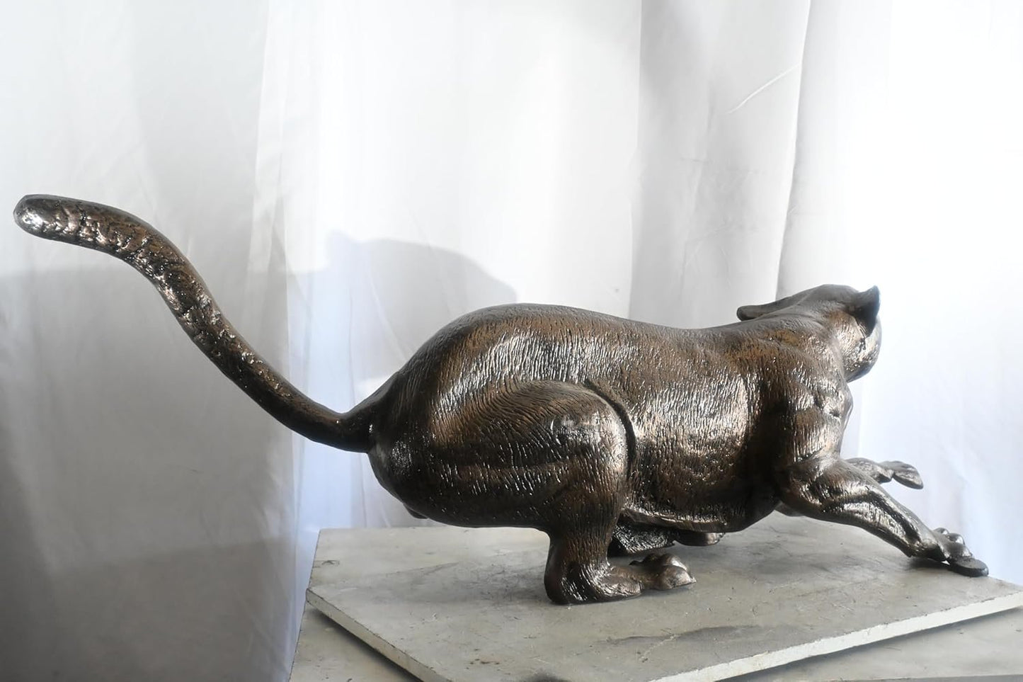 Prowling Panther Crouching Large Aluminum Wildlife Decor 59"x16"x21"H