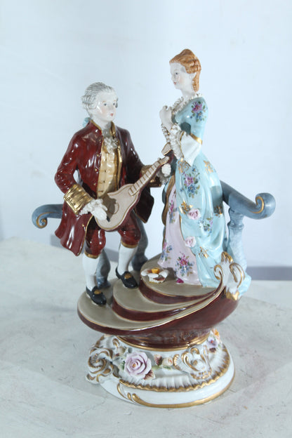 NIFAO Porcelain Courting Couple Figurine 11" x 10" x 16"H