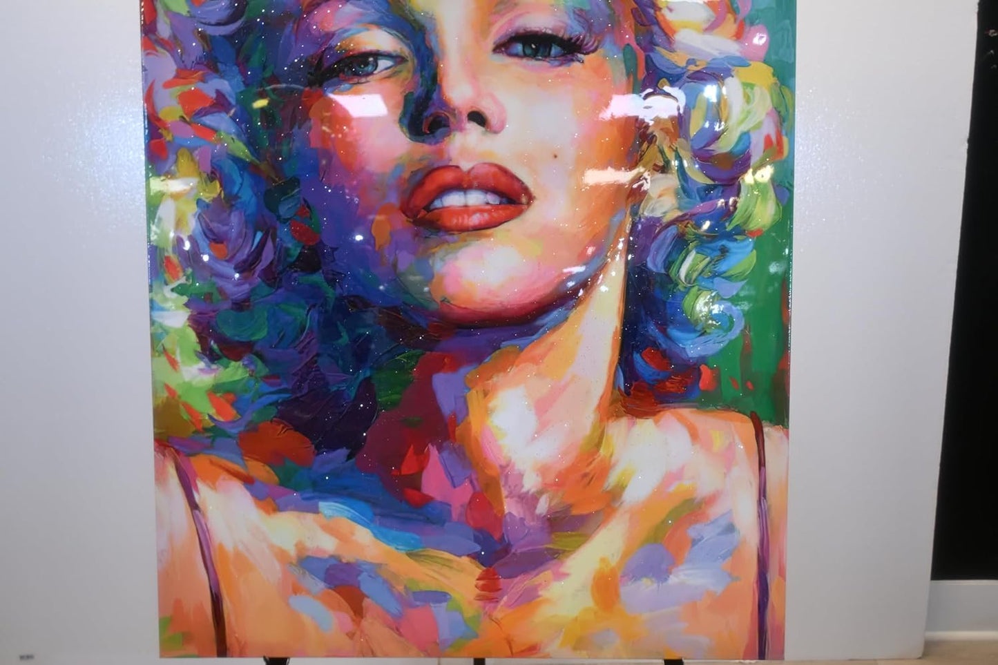 Giant Marilyn Monroe Pop Art Resin Coated Canvas 40"x64"