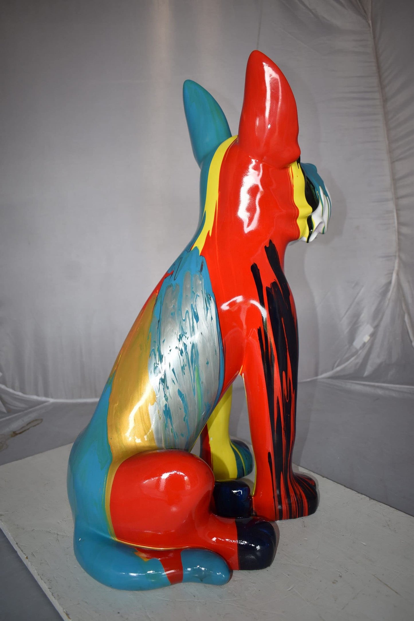 Modern Art of a Graffiti Great Dane Dog Made of Resin Size: 20" x 11" x 28"H