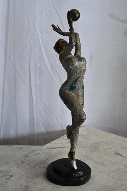 Ballet Dancer Bronze Statue Marble Base Female Sculpture 8"x5"x23"H
