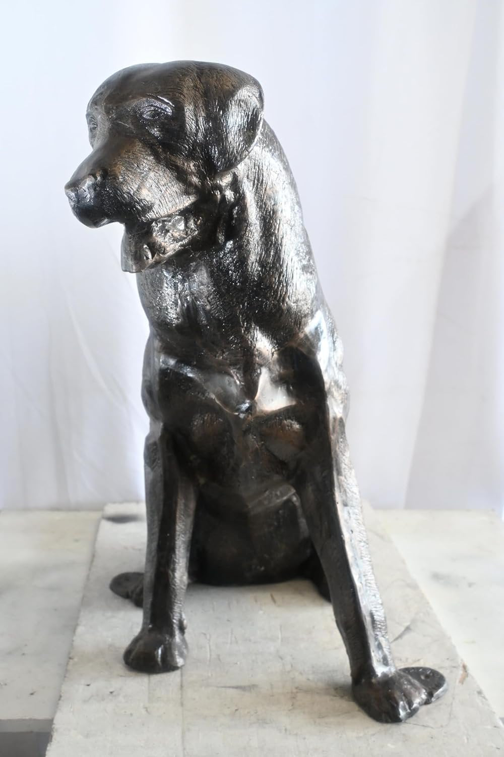 Life Size Sitting Rottweiler Handcrafted Aluminum Dog Statue 30"x14"x30"H