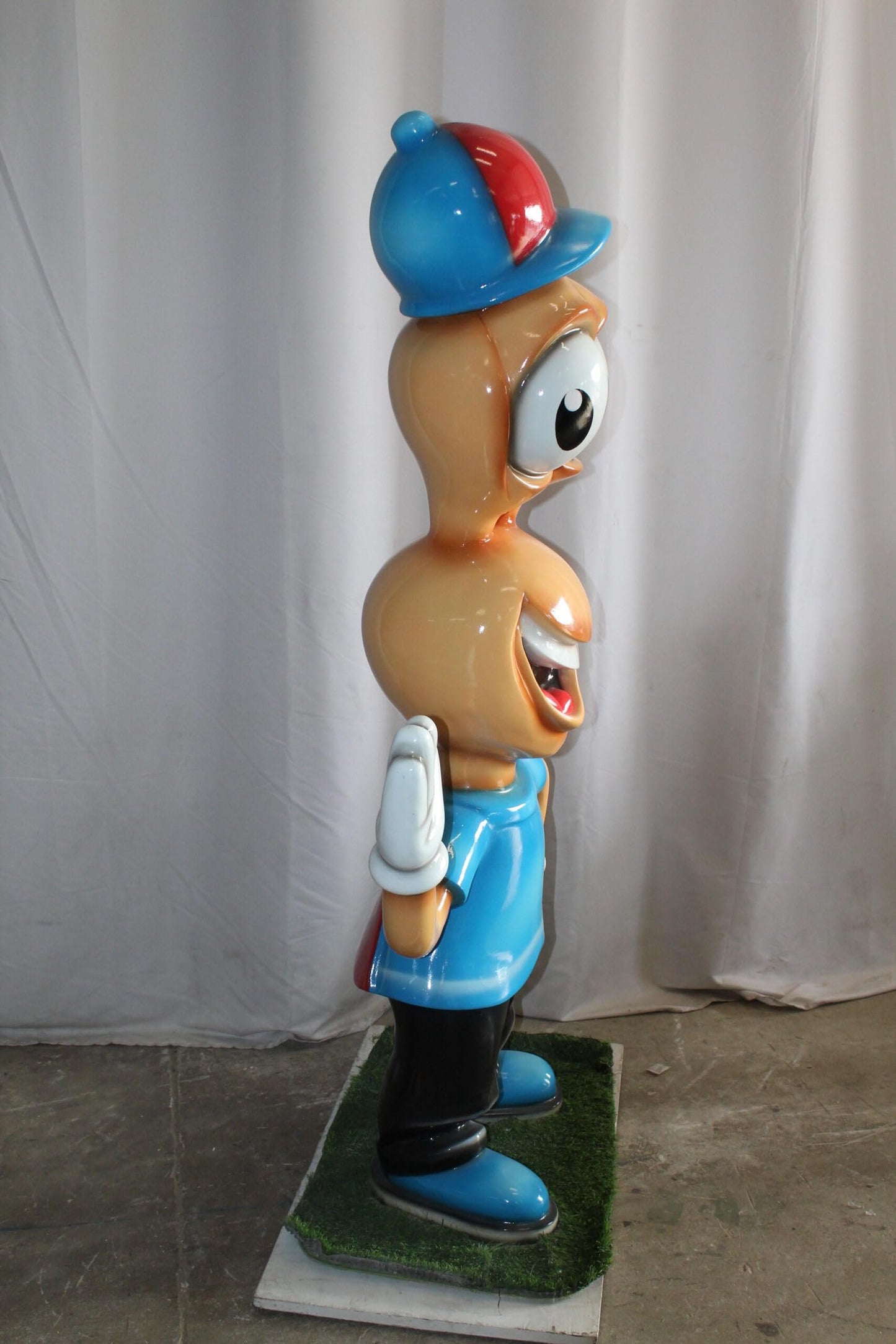 Fiberglass Peanut Cartoon Statue, Nostalgic Comic Charm 36" x 16" x 66"H