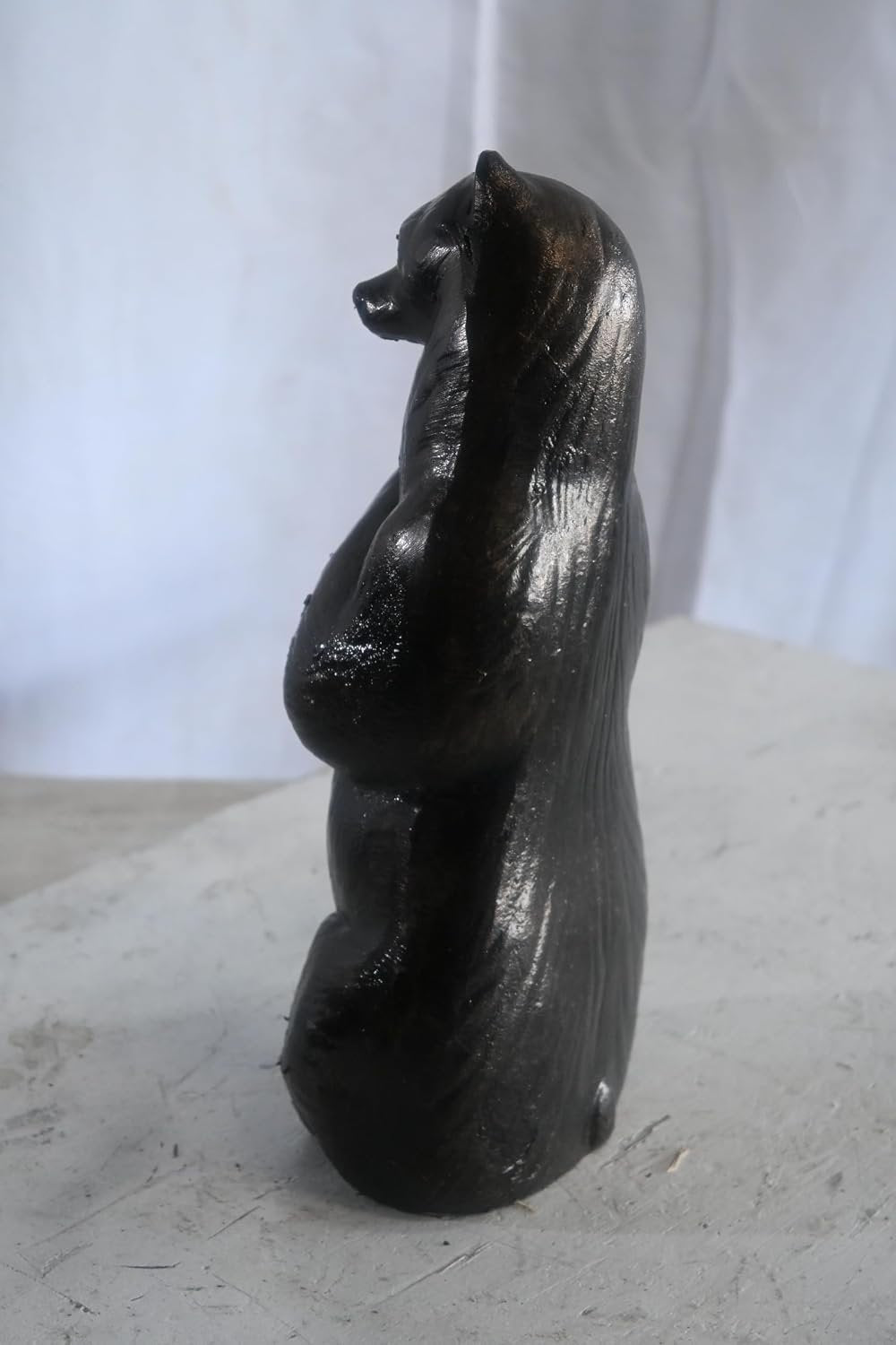 Daydreaming Bear Statue Sitting with Paws Clasped Figure 5"x3"x12"H