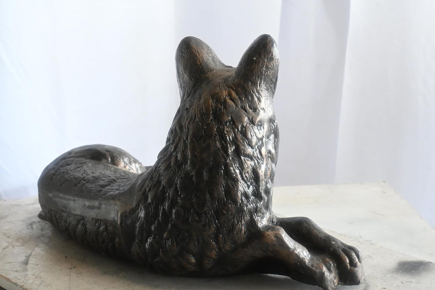 Loyal Resting German Shepherd Handcrafted Aluminum Decor 25"x12"x15"H