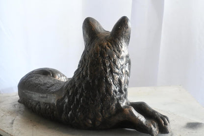 Loyal Resting German Shepherd Handcrafted Aluminum Decor 25"x12"x15"H