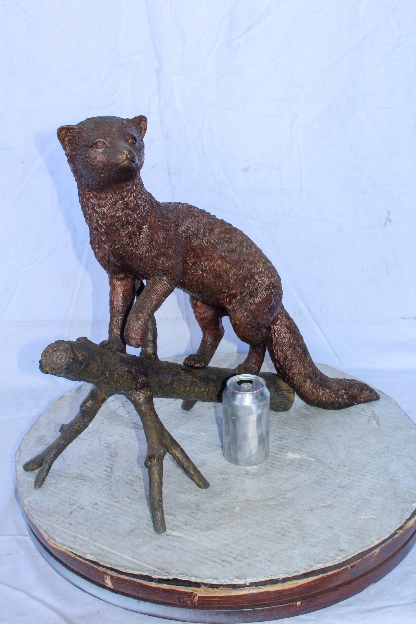 Bronze Statue of a Mongoose Climbing a Tree Branch 24" x 12" x 20"H
