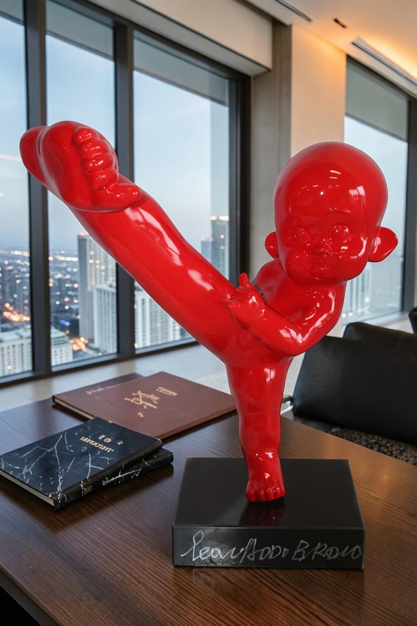 Karate Kid in Motion Red Resin Statue 18" x 8" x 20"H