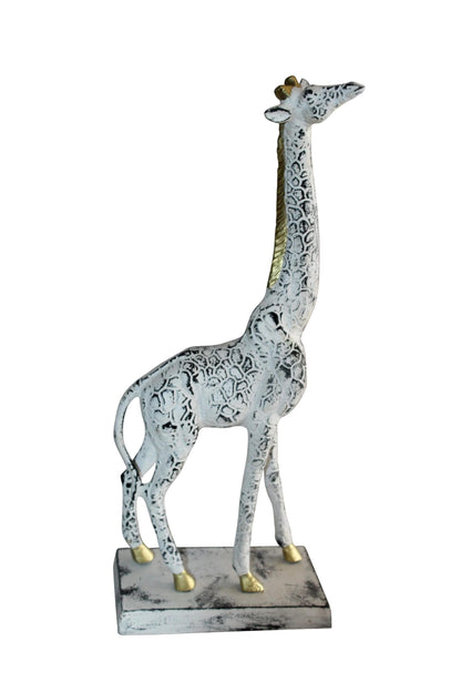 Aluminum Giraffe Sculpture Graceful Elegance in Tall Form 8" x 4" x 18"H