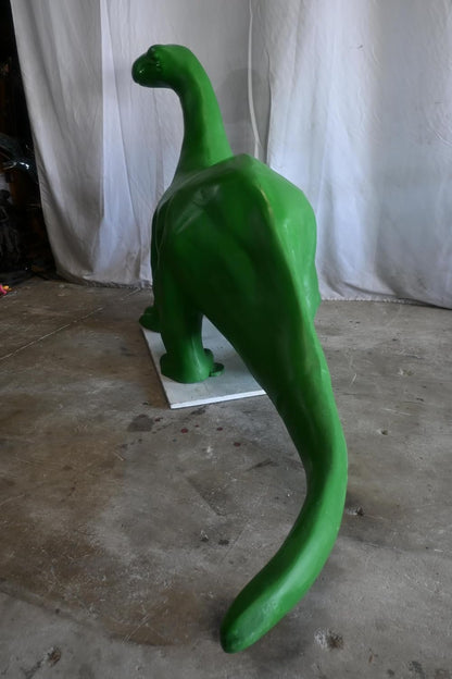 Giant Green Brontosaurus Statue in Aluminum Dinosaur Art 90"x23"x47"H