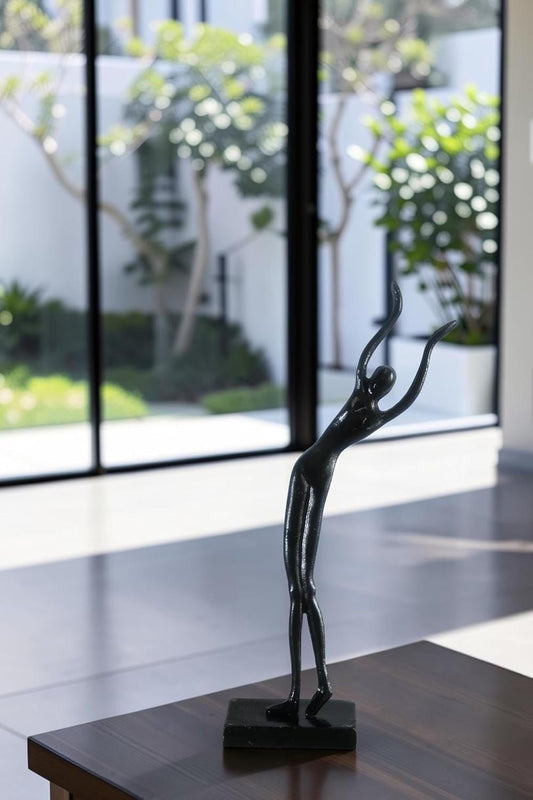 Aluminum Abstract Yoga Urdhva Hastasana Figure Sculpture 8"x3"x20"H