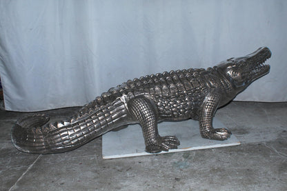 Life Size Aluminum Alligator Statue Sculpture Decor 72"x25"x21"H