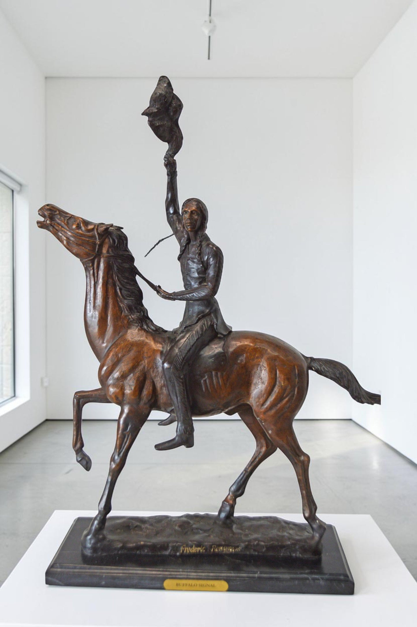 Scalp, a Frederic Remington Replica Bronze Statue - Size: 15"L x 7"W x 19"H.