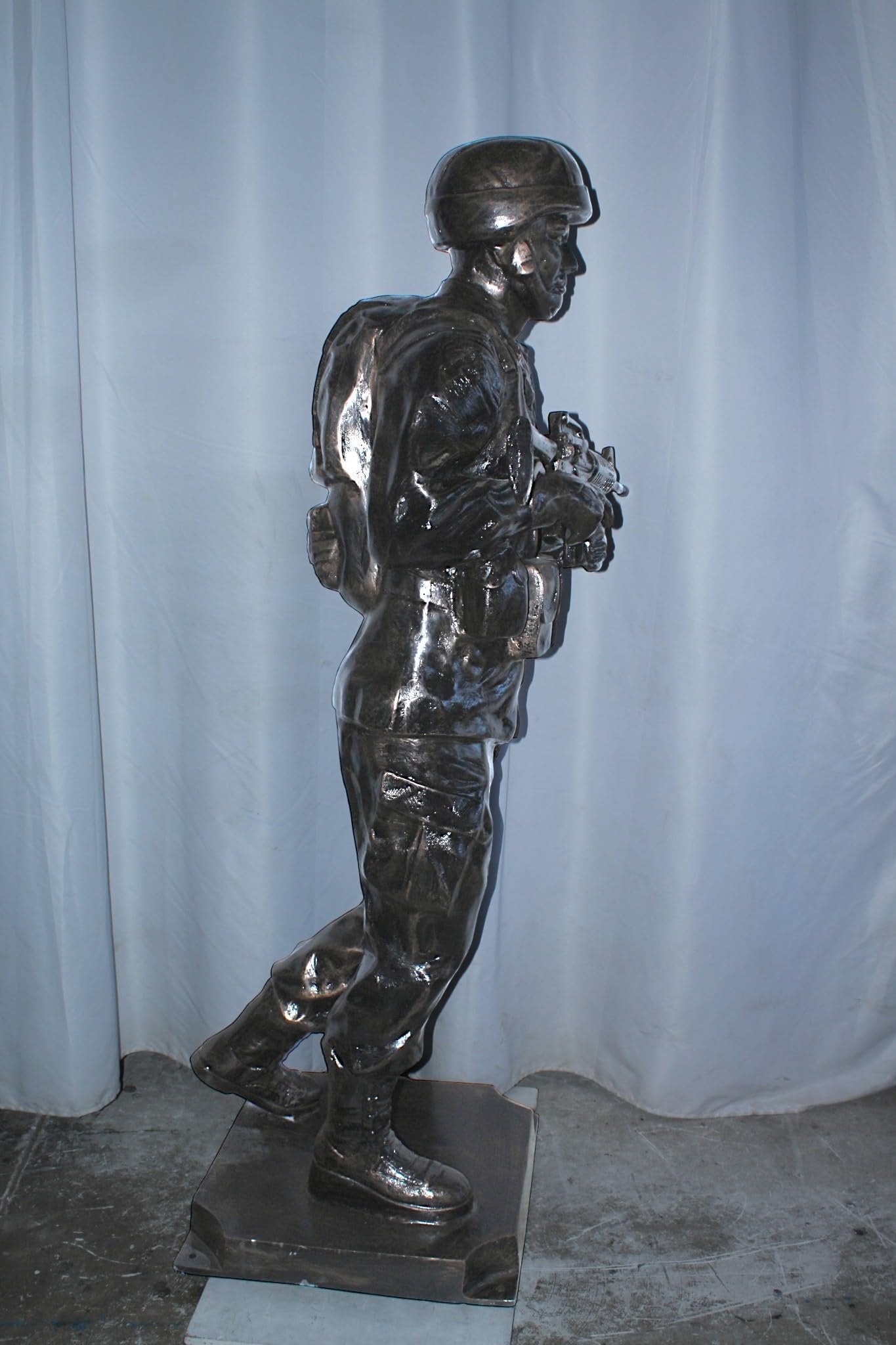 Life Size Aluminum Soldier Statue Military Sculpture 28"x28"x73"H
